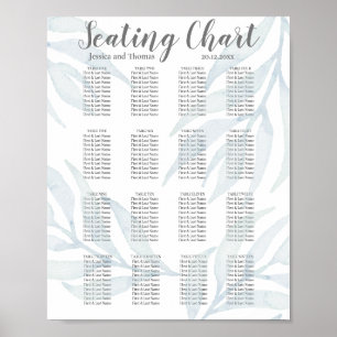 Rustikales, trostloses Blue Foliage Hochzeitssatte Poster