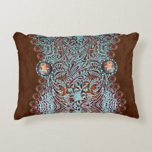 Rustikales, türkisfarbenes Western Dekokissen