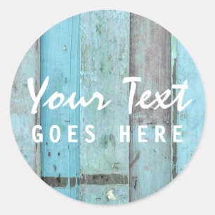 Rustikales Türkisholz Vintag & Boho Chic Boutique Runder Aufkleber
