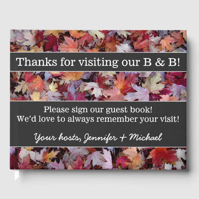 Rustikales und einfaches B&B Gästebuch (Vorderseite)