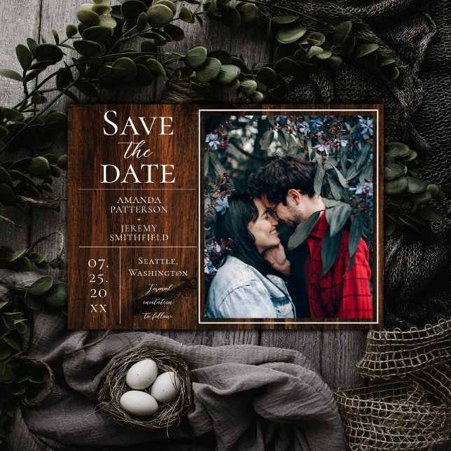 Rustikales und einfaches Foto Save the Date (Rustic and Simple Photo Save the Date)