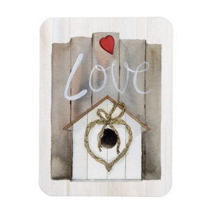 Rustikales Valentine Birdhouse Magnet
