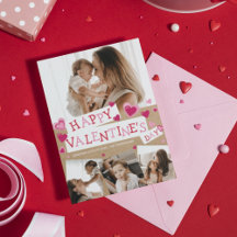 Rustikales Valentinfoto Collage Hearts Kunsthandwe