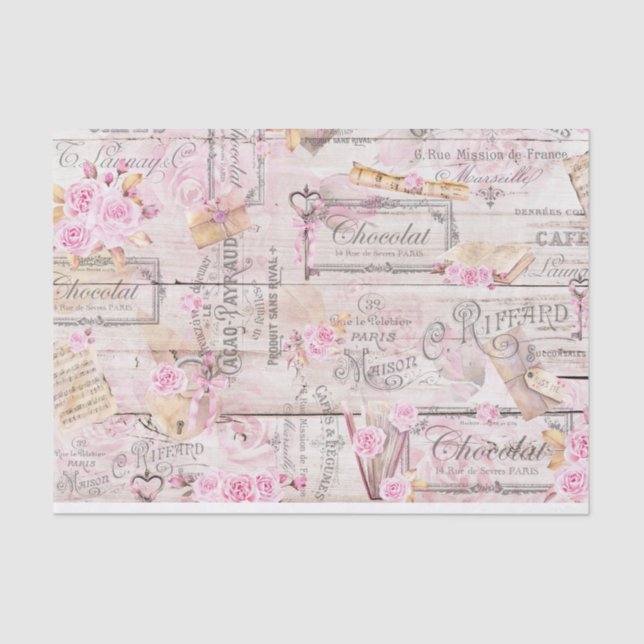 Rustikales Valentingewebe Seidenpapier (Vorderseite)