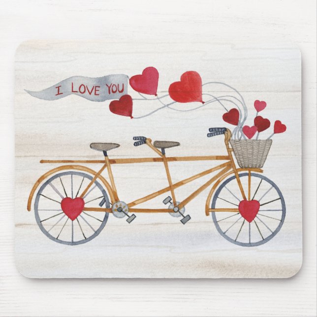 Rustikales Valentinsgruß-Fahrrad errichtet für Mousepad (Vorne)