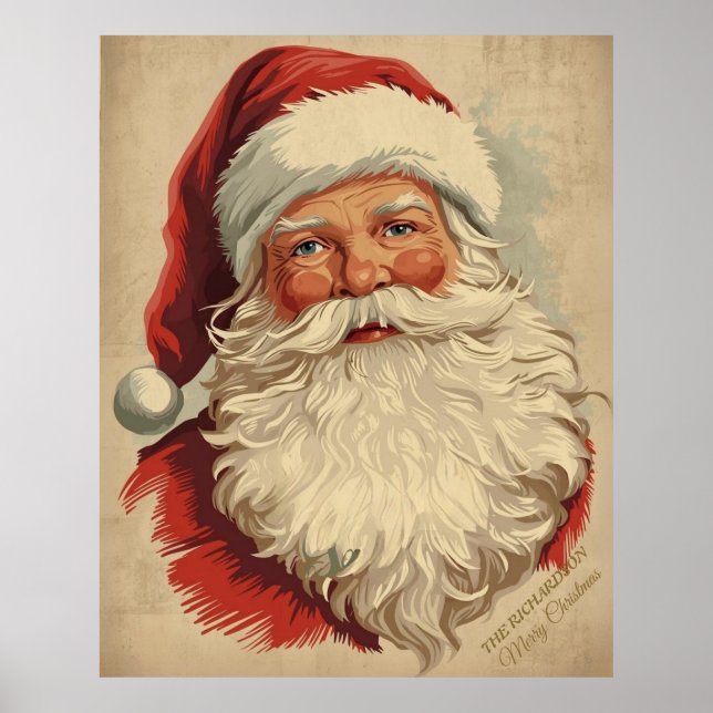 Rustikales Viktorianisches Santa Claus Poster (Vorne)