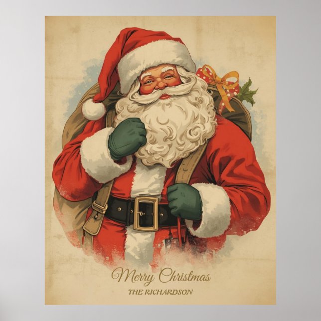 Rustikales Viktorianisches Santa Claus Poster (Vorne)