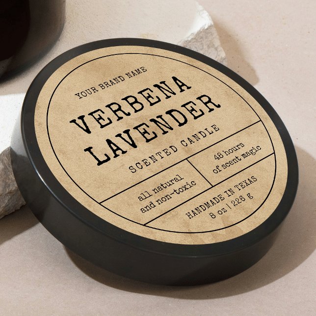 Rustikales Vintag Apothekenschild Runder Aufkleber (Rustic vintage round product stickers - great for candles and other fragrance products)