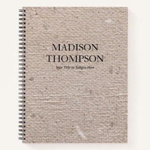 Rustikales Vintag Beige Papier Minimalistisch eleg Notizbuch