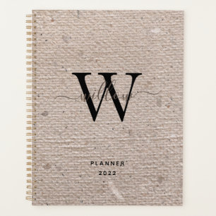 Rustikales Vintag Beige Papier Mit Monogramm Planer