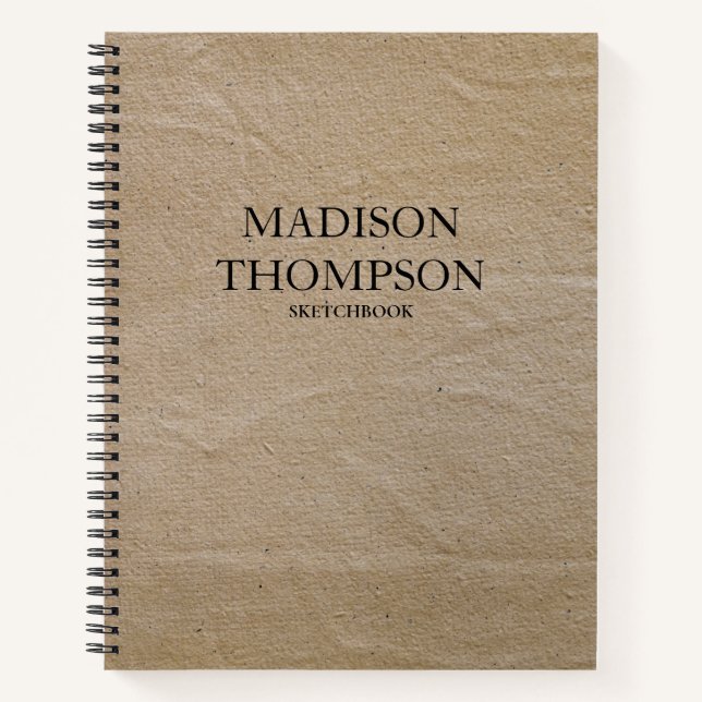 Rustikales Vintag Paper Simple Zeichnend Sketchboo Notizbuch (Vorderseite)