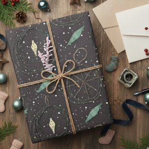 Rustikales Vintag Twig Weihnachtsgeschmack Geschenkpapier