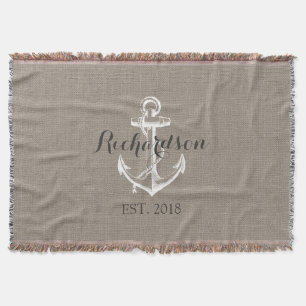 Rustikales Vintage-Anker-Hochzeitsmonogramm Decke