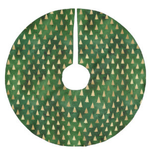 Rustikales vintage grün-goldenes Weihnachtsbaum-Mu Polyester Weihnachtsbaumdecke