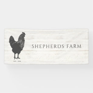 Rustikales Vintage-Hahn-Farm-Logo-Schürze Banner