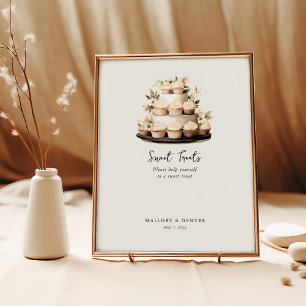 Rustikales Vintage-Hochzeitsschild für süße Lecker Poster