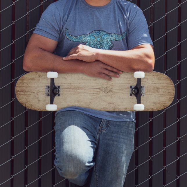 Rustikales Vintage-Holzdesign Unisex Skateboard (Außenbereich 3)