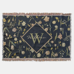 Rustikales Vintage-Monogramm-Blumen-Teppichmuster Decke