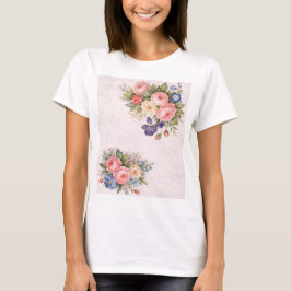 Rustikales Vintage-personalisiertes Blumenrosendes T-Shirt