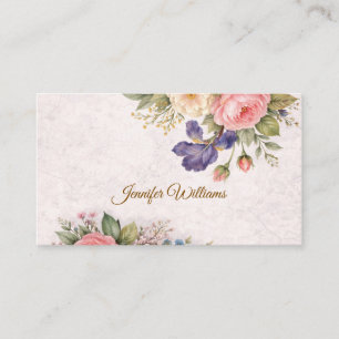 Rustikales Vintage-personalisiertes Blumenrosendes Visitenkarte