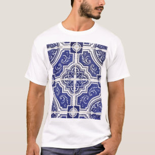 Rustikales Vintage-Portugiesisches Fliesenmuster - T-Shirt