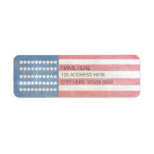 Rustikales Vintage-US-Flag-Rücksendeetikett