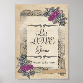 Rustikales Vintage Wedding Sign Poster