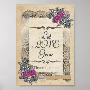 Rustikales Vintage Wedding Sign Poster