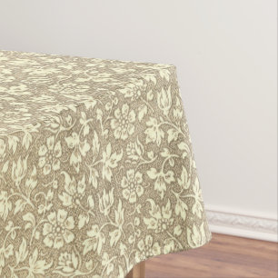 Rustikales Vintages Beige Creme Floral Muster Tischdecke