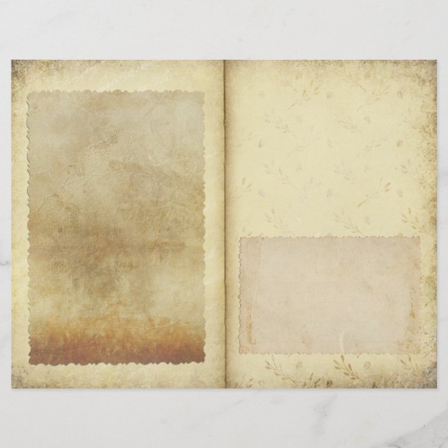 Rustikales Vintages Blumenparchment im Stil einer  (Vorderseite)
