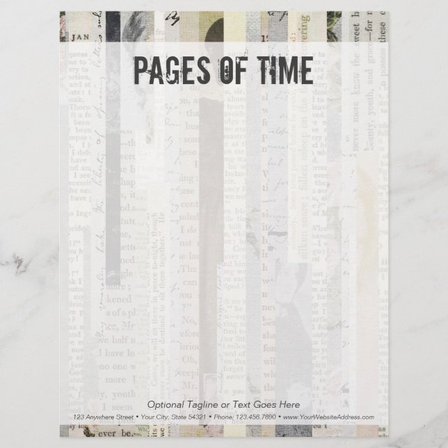 Rustikales Vintages Buch Ephemera Schreibmaschinen Briefkopf (Vorderseite)