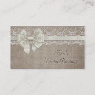Rustikales Vintages Burlap & Lace Visitenkarte