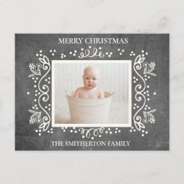 Rustikales Vintages Chalkboard Foto Frohe Weihnach Feiertagspostkarte