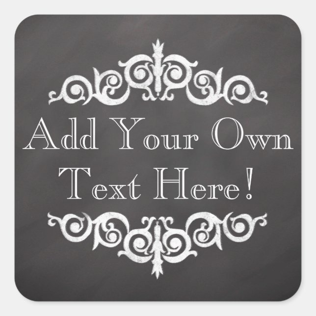 Rustikales Vintages Chalkboard kundenspezifisch Pe Quadratischer Aufkleber (Vorderseite)