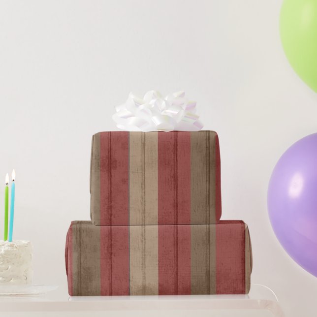 Rustikales Vintages Grunge Rot & Braun Weathered W Geschenkpapier (Partygeschenke)