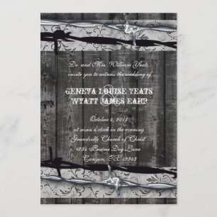 Rustikales Vintages Hochzeitsband Einladung