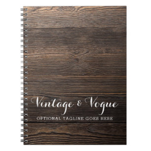 Rustikales Vintages Holz Elegante Landgut Boutique Notizblock