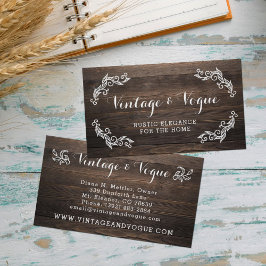 Rustikales Vintages Holz Elegante Landgut Boutique Visitenkarte