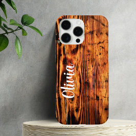 Rustikales Vintages Holz und Individuelle Name, Mi iPhone 16 Pro Max Hülle