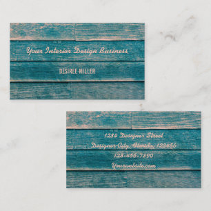 Rustikales Vintages Land Aquamarine Holzkörnigkeit Visitenkarte