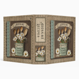 Rustikales Vintages Land Burlap 3 Ring Binder 5,1 Cm Ordner