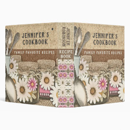 Rustikales Vintages Land Personalisiertes Cookboo 3,8 Cm Ordner
