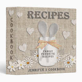Rustikales Vintages Land Personalisiertes Kochbuch 3,8 Cm Ordner