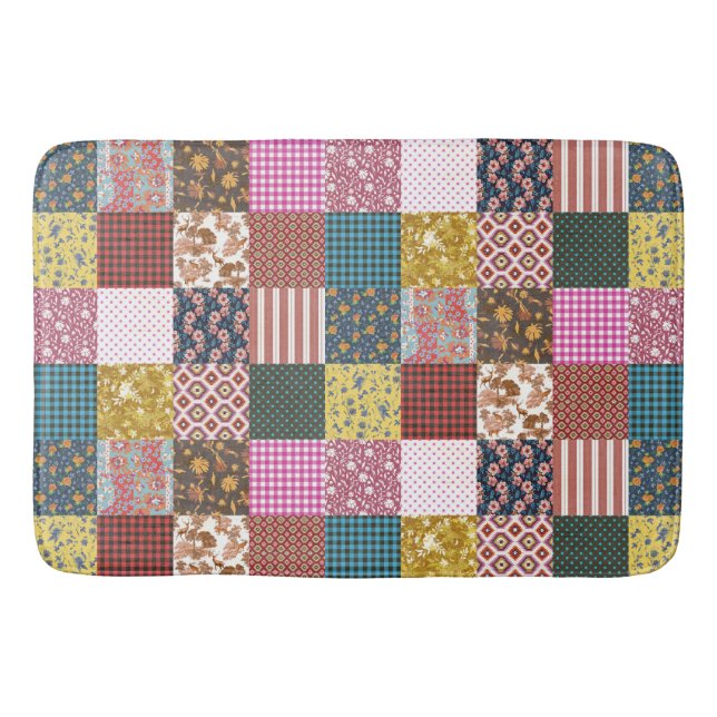 Rustikales Vintages Ländermuster Badematte (Vorderseite)