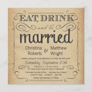 Rustikales Vintages Parchment Hochzeitseinladungen Einladung