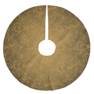 Rustikales Vintages Rosen-Spitze-Antiken-Gold Polyester Weihnachtsbaumdecke