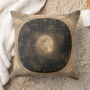 Rustikales Vintages Vollmond Celestial Design Kissen