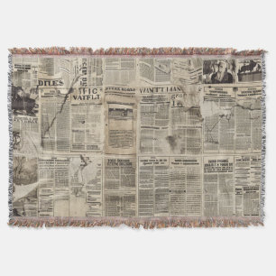 Rustikales Vintages Zeitungs-Patchwork-Collage (1) Decke