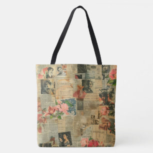 Rustikales Vintages Zeitungs-Patchwork-Collage (2)