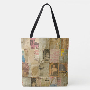 Rustikales Vintages Zeitungs-Patchwork-Collage (6)